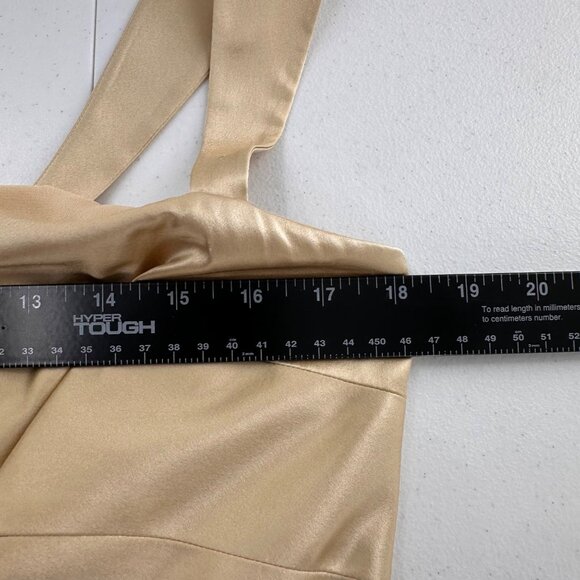 Talbots Womens Champagne Silk Sleeveless Midi Dress Size 14 Beige Y2K Fairy Read - Picture 3 of 14